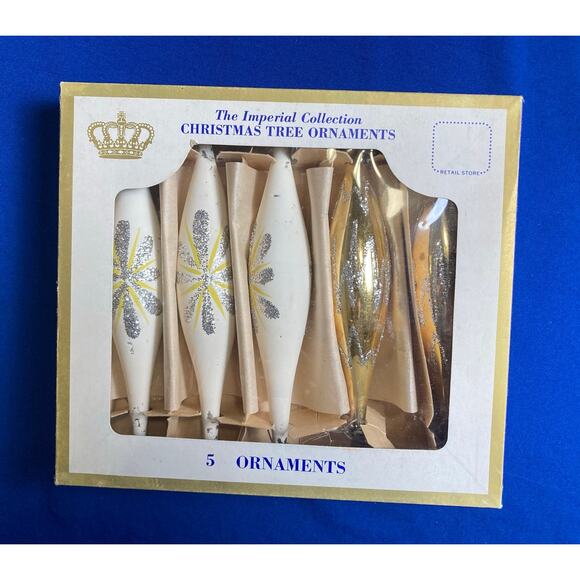 VTG Christmas Tree Ornaments Imperial Collection Sears Teardrop Shape - Picture 3 of 10